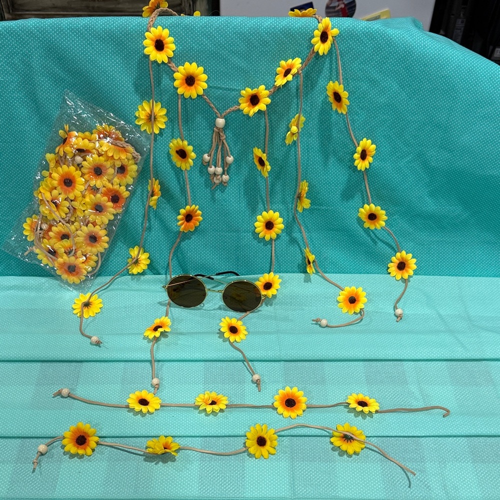 Yellow and Orange Daisy Hair Accessory Set